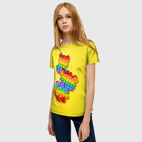 Женская футболка АНТИСТРЕСС ПОП ИТ POP IT / 3D-принт – фото 3