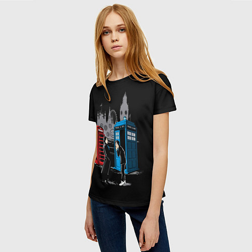 Женская футболка Шерлок х Доктор / 3D-принт – фото 3