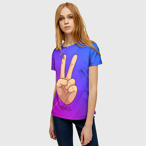 Женская футболка ВСЕМ МИР PEACE Z / 3D-принт – фото 3