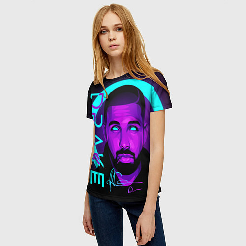 Женская футболка Drake / 3D-принт – фото 3