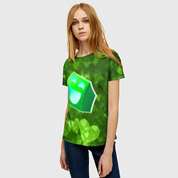 Футболка женская Geometry Dash: Green Love Z, цвет: 3D-принт — фото 2