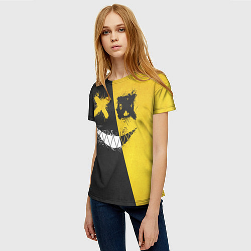 Женская футболка Yellow and Black Emoji / 3D-принт – фото 3