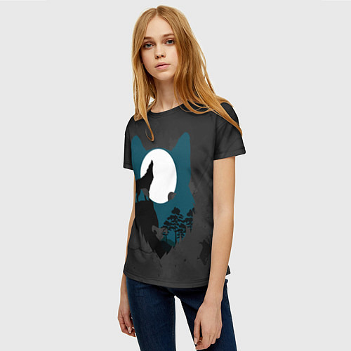 Женская футболка Полночь / 3D-принт – фото 3