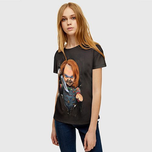 Женская футболка КУКЛА ЧАКИ / 3D-принт – фото 3