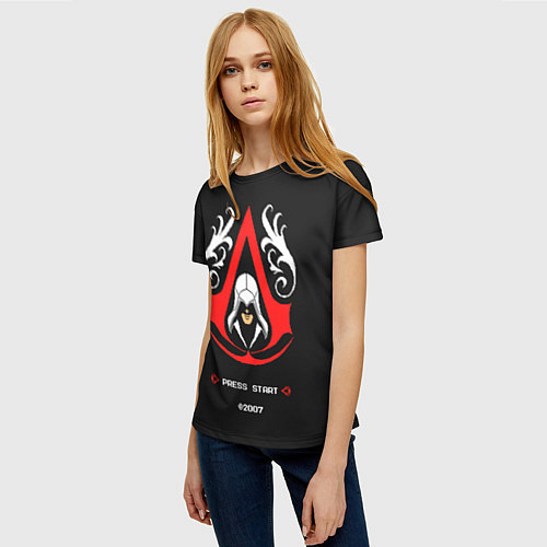 Женская футболка Восьмибитный Ассассин / 3D-принт – фото 3