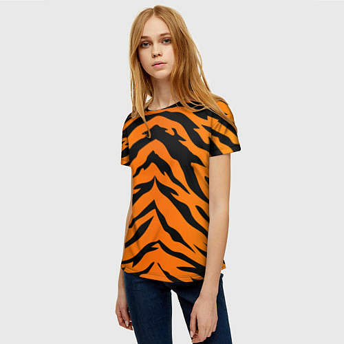 Женская футболка Шкура тигра / 3D-принт – фото 3