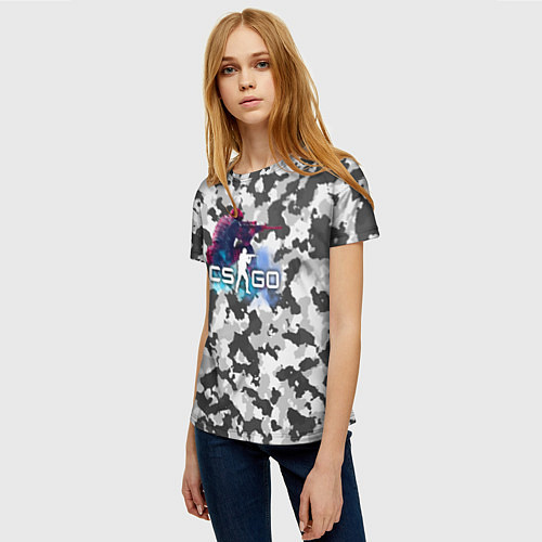 Женская футболка Хэдшoт-CS:GO Камуфляж / 3D-принт – фото 3