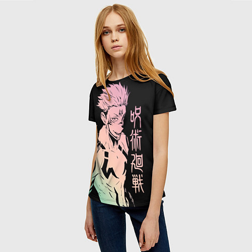 Женская футболка Сукуна, Магическая битва / 3D-принт – фото 3