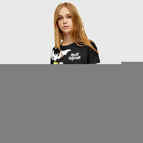 Женская футболка Летучие мыши на Хэллоуин / 3D-принт – фото 3