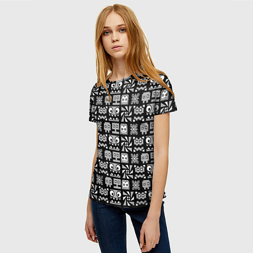 Женская футболка Geometry Dash: Cubes / 3D-принт – фото 3