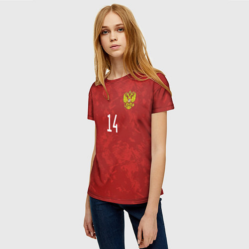 Женская футболка Джикия, форма сборной России / 3D-принт – фото 3