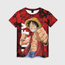 Футболка женская Манки Д Луффи, One Piece, цвет: 3D-принт