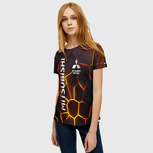 Женская футболка Митсубиси подсветка 3D плит / 3D-принт – фото 3