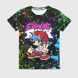 Футболка женская FRIDAY NIGHT FUNKIN БРЫЗГИ КРАСОК, ГЕРОЙ, цвет: 3D-принт