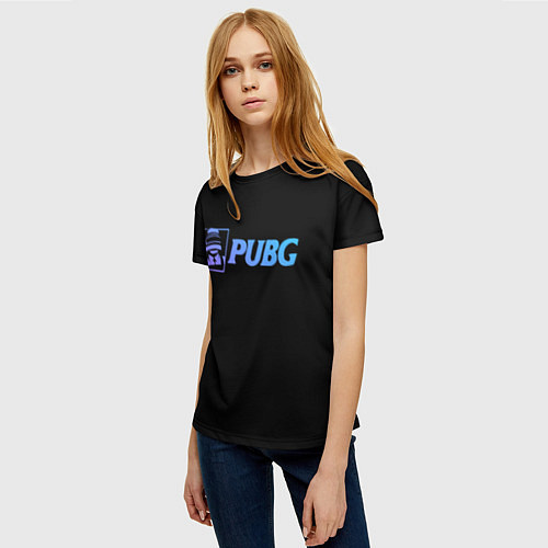 Женская футболка PUBG NEON, / 3D-принт – фото 3