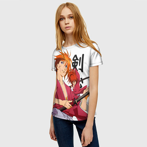 Женская футболка Бродяга Кенсин - Химура / 3D-принт – фото 3