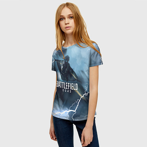 Женская футболка WINGSUIT BATTLEFIELD 2042 / 3D-принт – фото 3