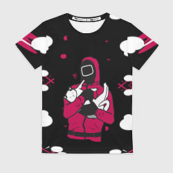 Футболка женская Игра в кальмара x Кот,, цвет: 3D-принт