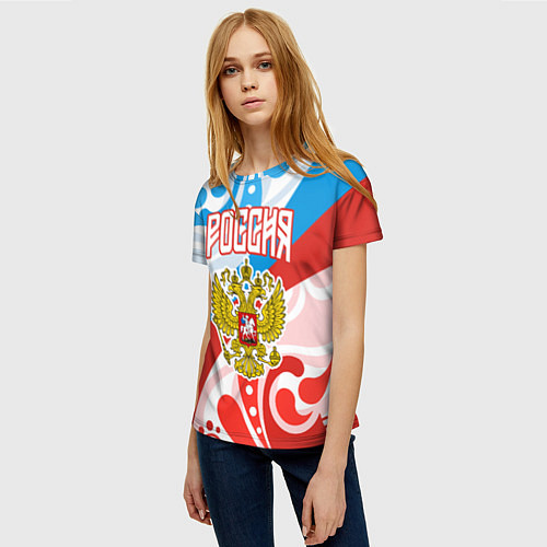 Женская футболка Россия! Герб / 3D-принт – фото 3