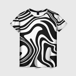 Футболка женская Черно-белые полосы Black and white stripes, цвет: 3D-принт