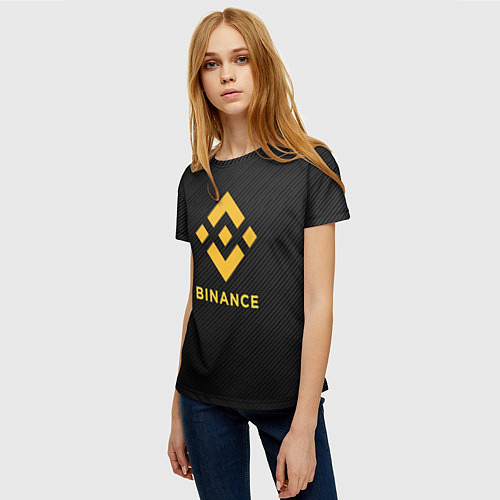 Женская футболка БИНАНС ЛОГО CARBON BINANCE LOGO / 3D-принт – фото 3