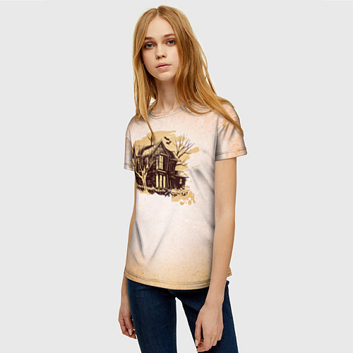 Женская футболка Страшный дом / 3D-принт – фото 3