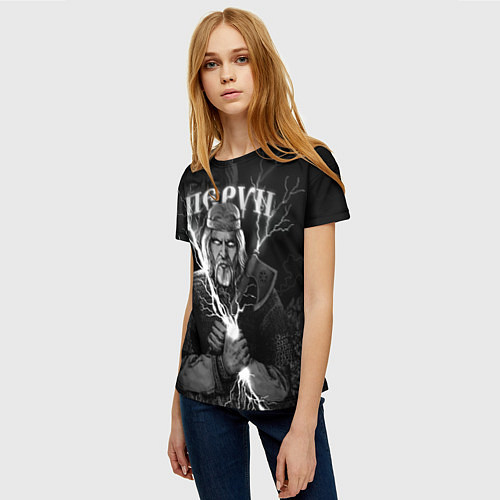 Женская футболка Перун Славянский бог / 3D-принт – фото 3