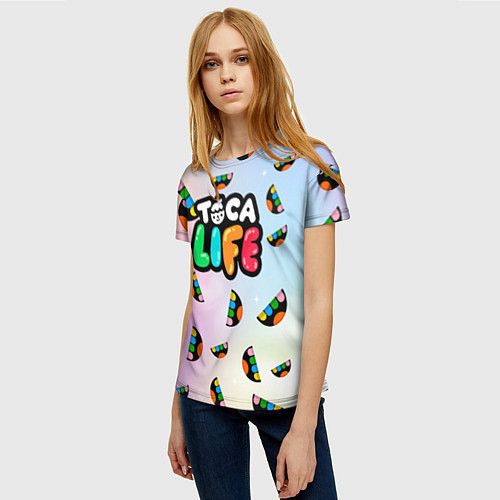 Женская футболка Toca Life: Smile Logo / 3D-принт – фото 3