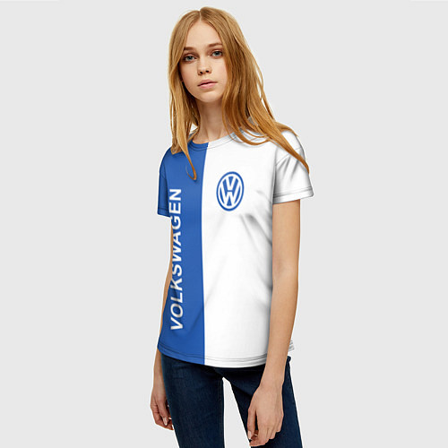 Женская футболка Volkswagen, ФОЛЬКСВАГЕН / 3D-принт – фото 3