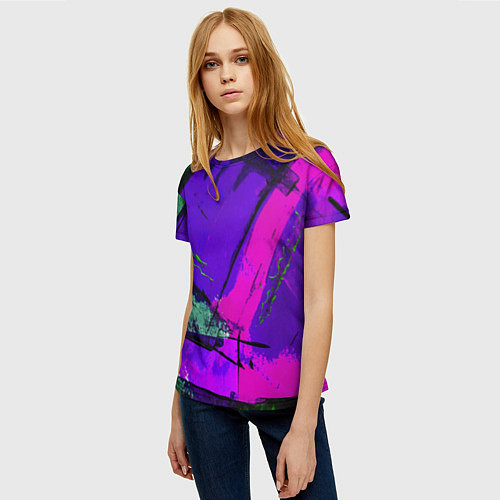 Женская футболка Фиолетово! / 3D-принт – фото 3
