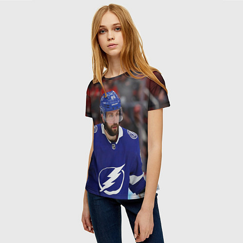 Женская футболка Никита Кучеров, НХЛ / 3D-принт – фото 3
