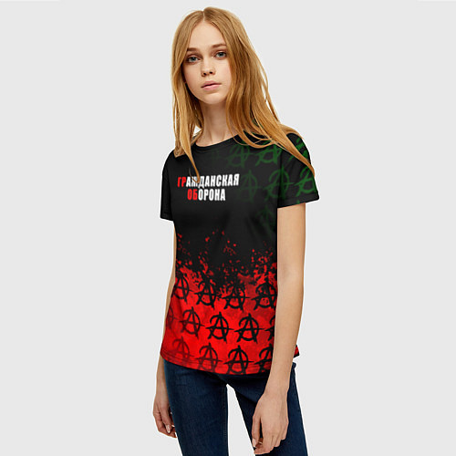 Женская футболка Гражданская оборона Гр Об / 3D-принт – фото 3