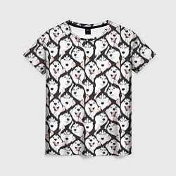 Футболка женская Сибирский Хаски Husky, цвет: 3D-принт