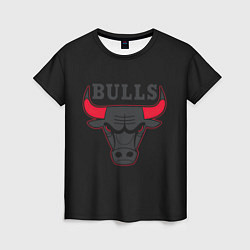 Футболка женская CHICAGO BULLS ЧИКАГО БУЛЛС ЯРОСТЬ БЫКА, цвет: 3D-принт