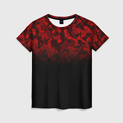 Футболка женская BLACK RED CAMO RED MILLITARY, цвет: 3D-принт