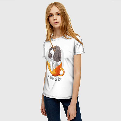Женская футболка Кавалер Кинг Чарльз Спаниель / 3D-принт – фото 3