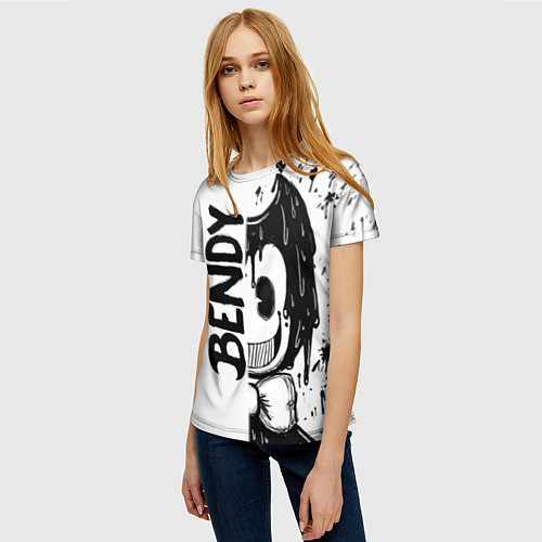 Женская футболка BENDY - БЕНДИ БРЫЗГИ КРАСКИ / 3D-принт – фото 3
