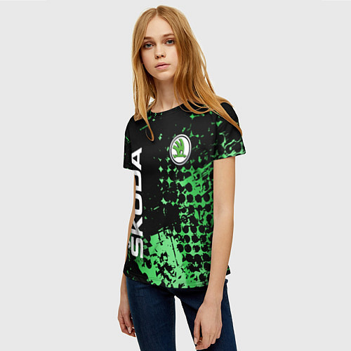 Женская футболка Шкода, Skoda / 3D-принт – фото 3