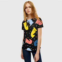 Футболка женская Шахматные фигуры цветные, цвет: 3D-принт — фото 2