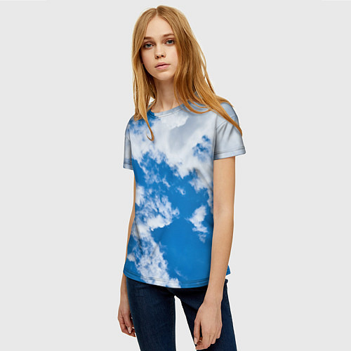 Женская футболка Голубе небо / 3D-принт – фото 3