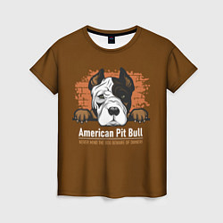 Футболка женская Американский Питбультерьер Pit Bull Terrier, цвет: 3D-принт