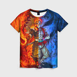 Футболка женская Аказа и Ренгоку противостояние клинок рассекающий, цвет: 3D-принт