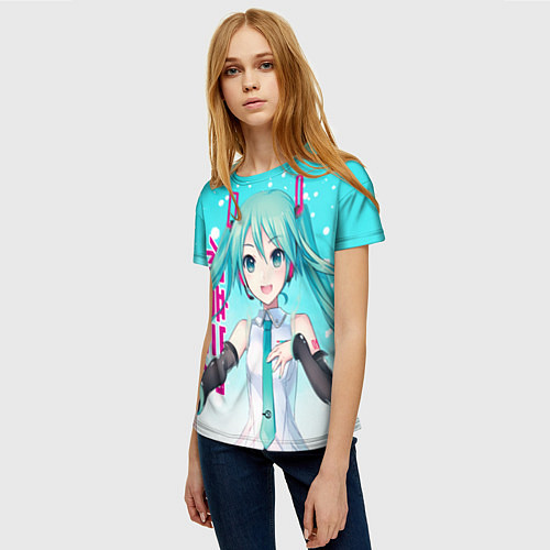 Женская футболка Hatsune Miku, Мику Хацунэ / 3D-принт – фото 3