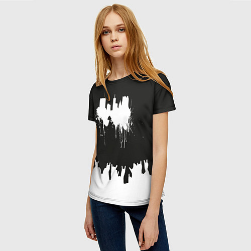Женская футболка Black sity Город тьмы ART 2 / 3D-принт – фото 3