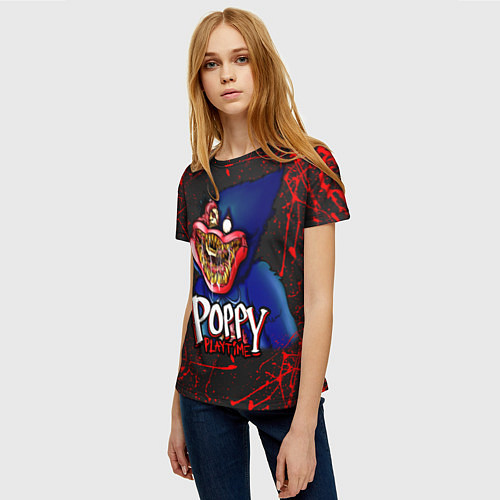 Женская футболка Poppy Playtime: Blood Rage / 3D-принт – фото 3