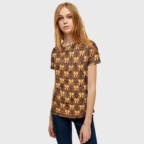 Женская футболка Бантики паттерн / 3D-принт – фото 3
