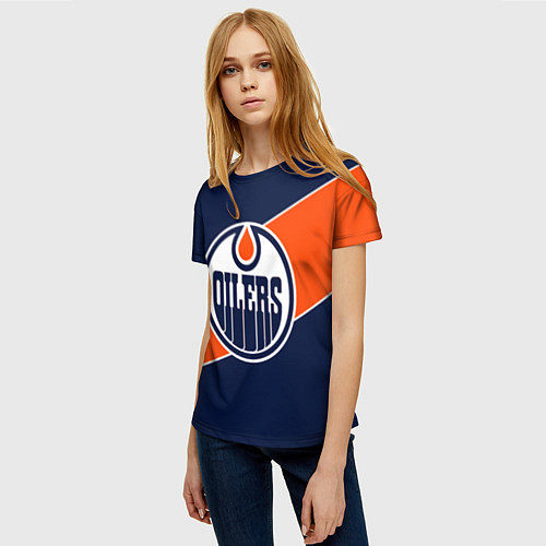 Женская футболка Эдмонтон Ойлерз Edmonton Oilers NHL / 3D-принт – фото 3
