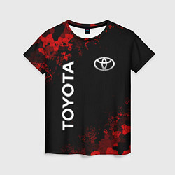 Футболка женская TOYOTA MILITARY PIXEL BLACK RED, цвет: 3D-принт