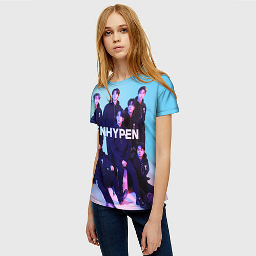 Женская футболка ENHYPEN: Хисын, Джей, Джейк, Сонхун, Сону, Чонвон, / 3D-принт – фото 3