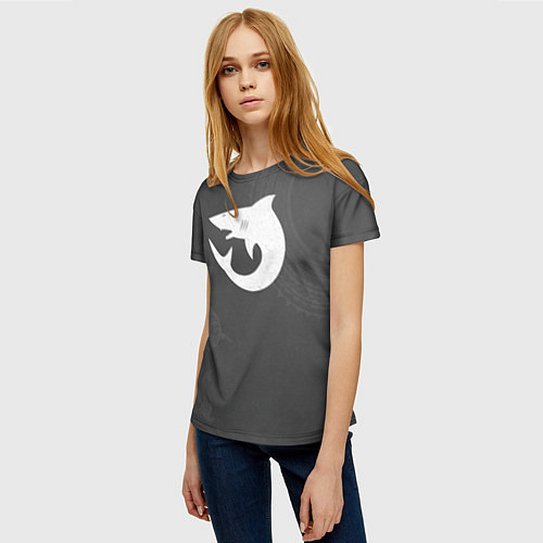 Женская футболка Кархародоны цвет ордена / 3D-принт – фото 3
